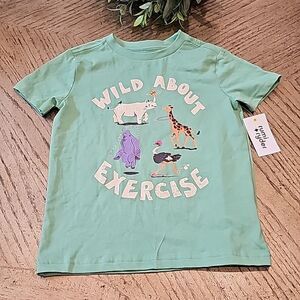 Girls exercise t shirt 100 percent cotton size XS 4-5 NWT